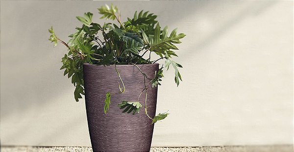 VASO DE PLANTAS CHÃO GRAFIATO CONICO 48x34CM CIMENTO 11926