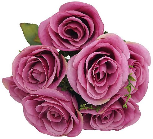 BUQUE DE ROSAS ARTIFICIAL C/ 7 BOT 46CM 13874
