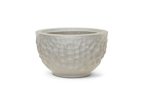 VASO PLASTICO REDONDO DIAMOND AREIA 19X11CM 13463