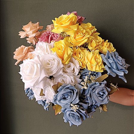 BUQUE DE ROSAS ARTIFICIAIS X9 47CM 128205