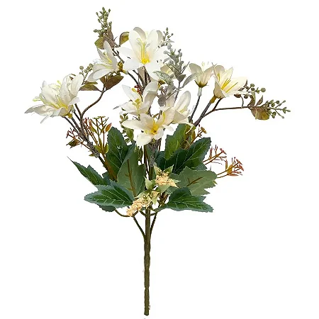 LIRIO FLOR ARTIFICIAL BRANCO 20CM 129071
