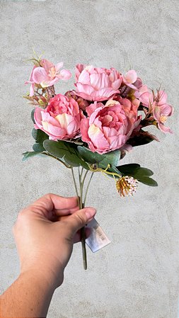 PEONIA ARTIFICIAL BUQUE ROSA 24CM 129089