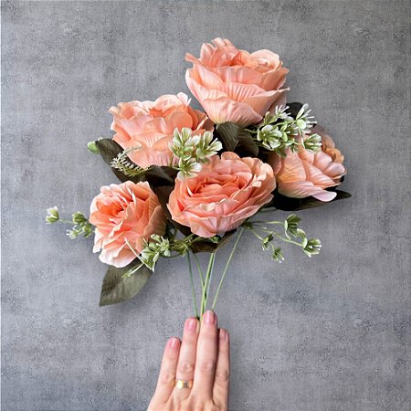 BUQUE DE ROSAS ARTIFICIAIS SALMAO AVON 30CM 129093