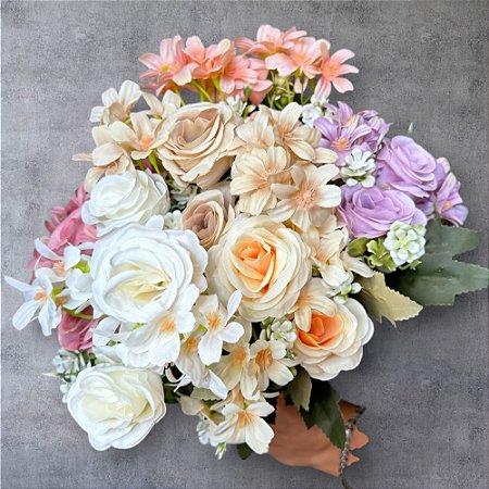 BUQUE DE ROSA E LIRIO 20CM 129074