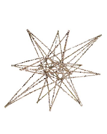 ESTRELA DE NATAL METAL 3D PONTAS DOURADA 20X25CM 129343