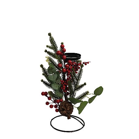 CASTICAL MIX FOLHAS BERRIES NATAL 23CM 129337