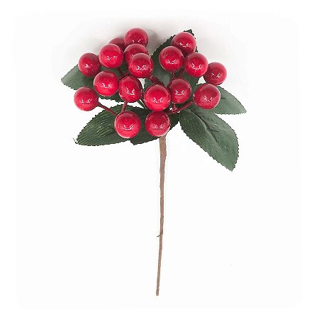 GALHO FOLHAGEM E BERRIES AZEVINHA 24CM 129174