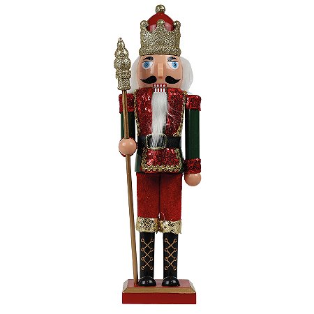 QUEBRA NOZES DECOR CETRO 40CM VERMELHO DOURADO 129270