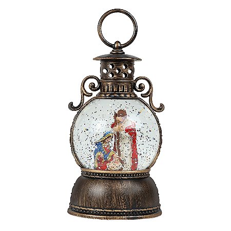 LANTERNA CENARIO NATAL 10,5X20CM LUZ MUSICA USB 129156