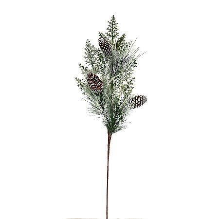 GALHO FOLHAGENS PINHAS NEVADO 70CM 129154