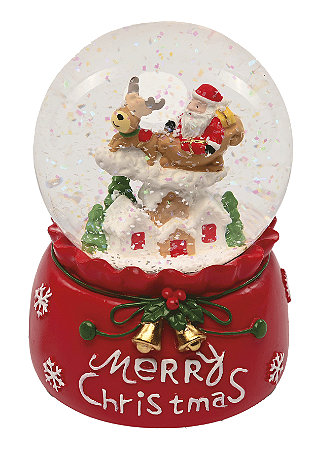 ENFEITE DE NATAL GLOBO NATALINO 12X8CM MUSICAL 129151