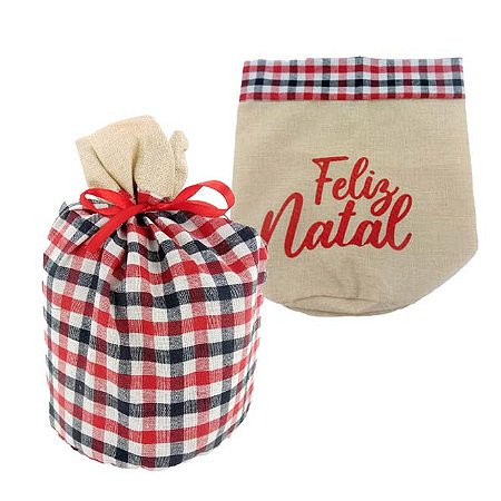 SACO PANETONE LINHO CHESS 30X30CM 129105