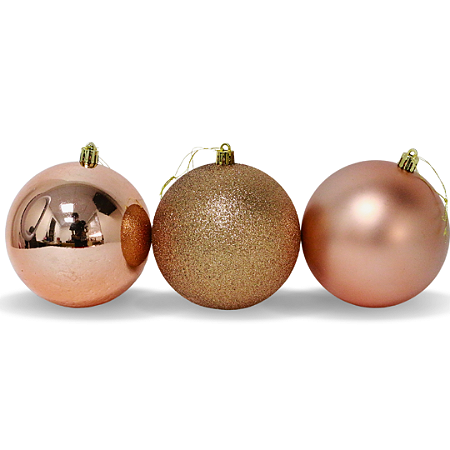 KIT BOLA DE NATAL 8CM C/6 UN ROSE GOLD 129236