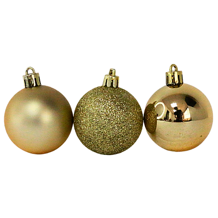 KIT BOLA DE NATAL 8CM C/6 UN DOURADO 129232