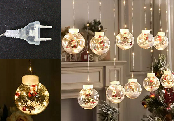 BOLA DE NATAL NEVE C/ PISCA 3M 200 LEDS 129204