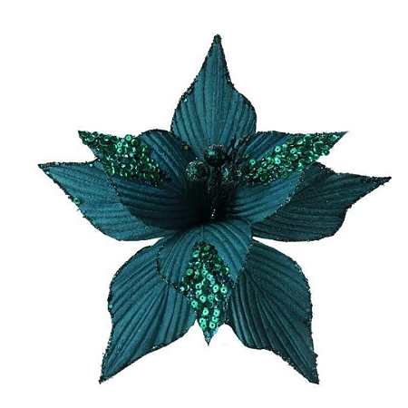 FLOR DE NATAL VERDE TIFANY 26CM CABO 15CM 129188