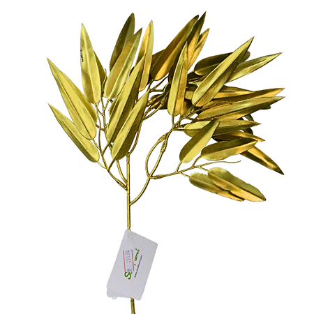 HASTE DE NATAL LUXO FOLHAGEM DOURADO FOSCO 42CM 129360