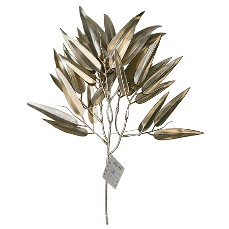 HASTE DE NATAL LUXO FOLHAGEM CHAMPANHE FOSCO 42CM 129230