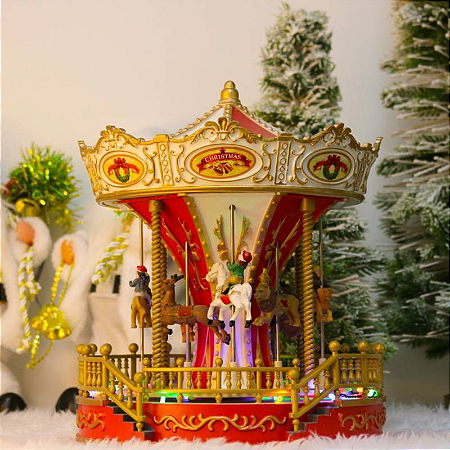 CARROSSEL MUSICAL NATAL 28X23X23CM PILHA/USB 129357