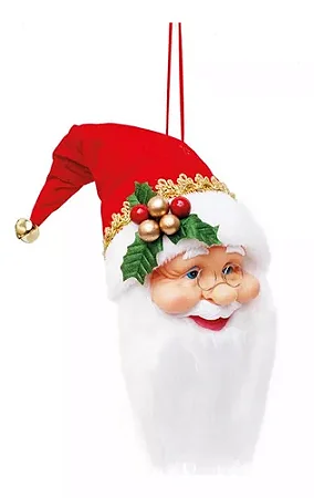 ENFEITE CARINHA PAPAI NOEL VELUDO