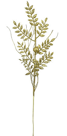 ENFEITE DE NATAL GALHO GLITER DOURADO 60CM 13846