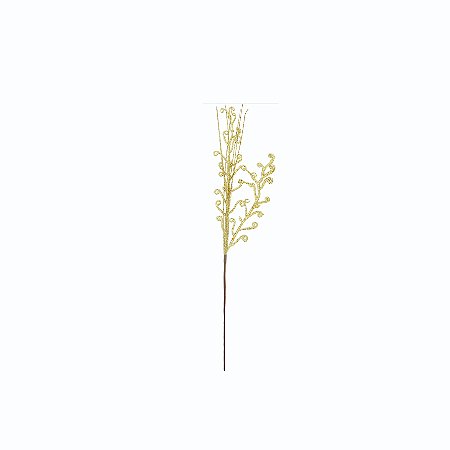 GALHO FOLHAS GLITER 30CM DOURADO GALHO 129182