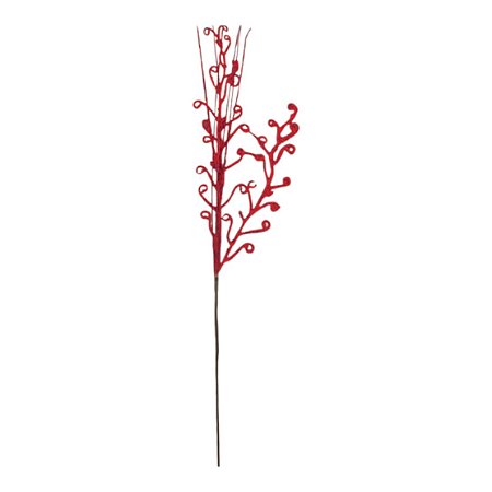 GALHO FOLHAS 30CM GLITER VERMELHO GALHOS 129180