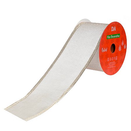 FITA ENFEITE NATAL ARAMADA TECIDO ROSE 6,3CMX9,14M 12881