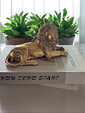 ENFEITE DE RESINA LEAO 20x10CM 129346