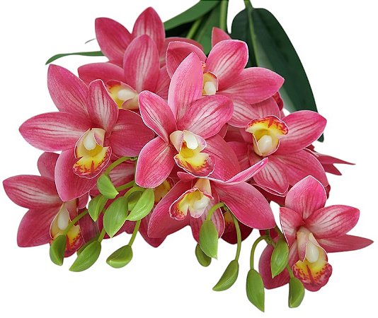 BUQUE ORQUIDEA ARTIFICIAL CYMBIDIUM ROSA 3D X5 50CM 130010