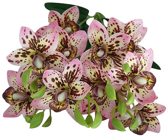 BUQUE ORQUIDEA ARTIFICIAL CYMBIDIUM 3D X5 50CM 130005