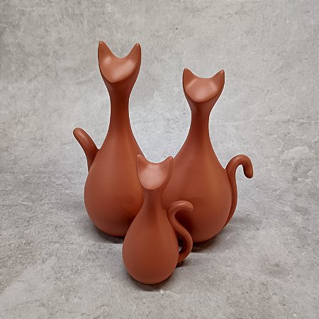 FAMILIA DE GATOS TERRACOTA NOVO FOSCO 130207
