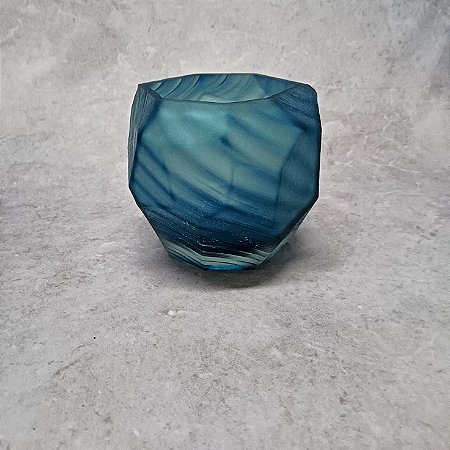 VASO BOLONHA VIDRO AZUL 17X15CM 130243
