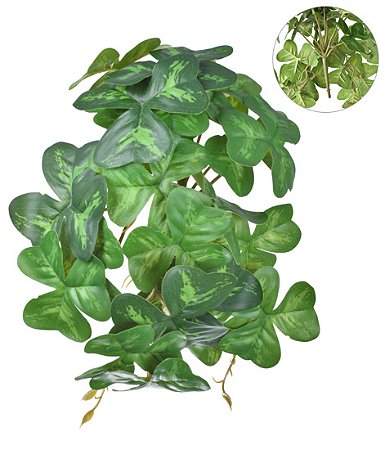 BUQUE PLANTA ARTIFICIAL 25X18CM FOLHAGEM TREVO X12 VERDE 130526