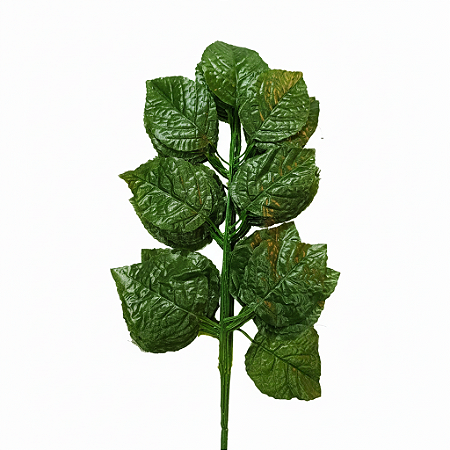 HASTE FOLHA ROSEIRA X7 C12 VERDE 45CM 130515