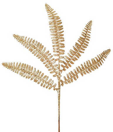 HASTE FOLHAS GLITER DOURADO DECORAÇÃO NATAL 67CM 130463