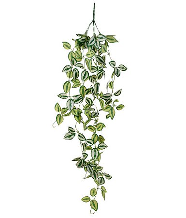 PENDENTE DE FOLHAS X5 111CM VERDE ESCURO BRANCO 130546