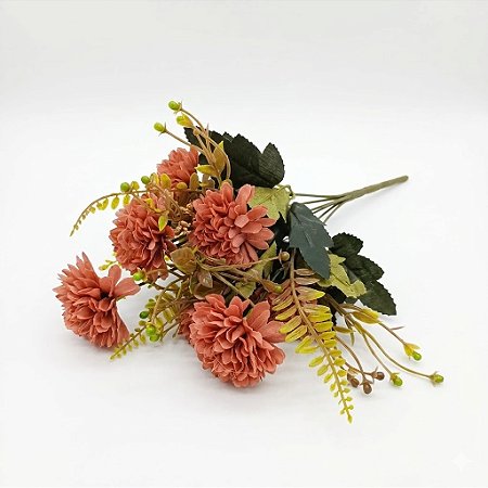BUQUE DE CRISANTEMO TERRACOTA 130728