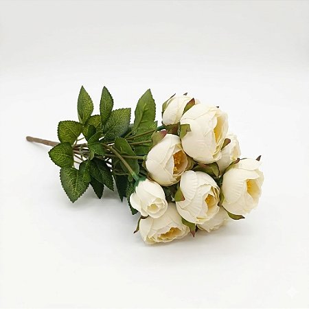 BUQUE CAMELIA 23CM X7 CREME 130734