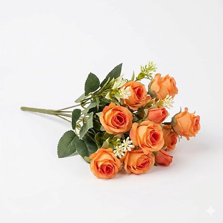 BUQUE DE ROSA PRIMAVERA LARANJA X10 130741
