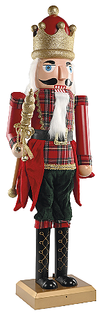QUEBRA-NOZES DECORATIVO TRADICIONAL 110CM COM MÚSICA E MOVIMENTO VERMELHO 130809