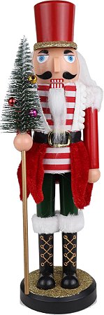 QUEBRA NOZES DECORATIVO 28CM COM ÁRVORE DE NATAL