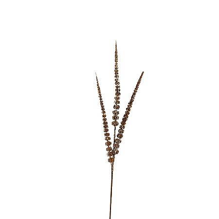 GALHO HASTE MINI FOLHAS COM GLITTER DOURADO 80CM