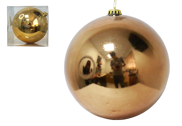 BOLA NATALINA 25CM UNITÁRIA DOURADA