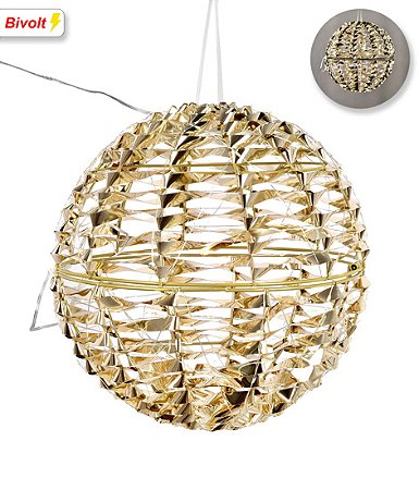 BOLA METÁLICA ILUMINADA 30CM COM 300 LEDS BIVOLT 130908