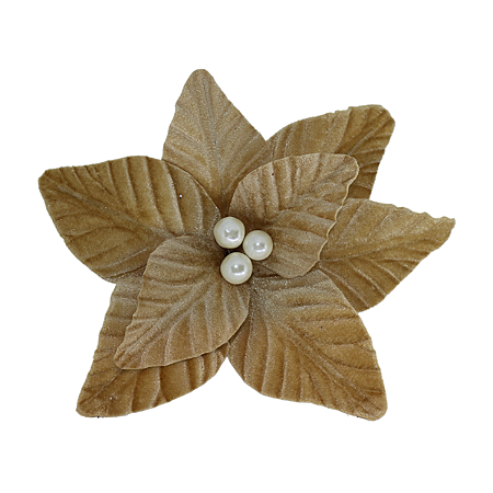 FLOR DE NATAL BICO DE PAPAGAIO BEGE 30X24CM 13615BG