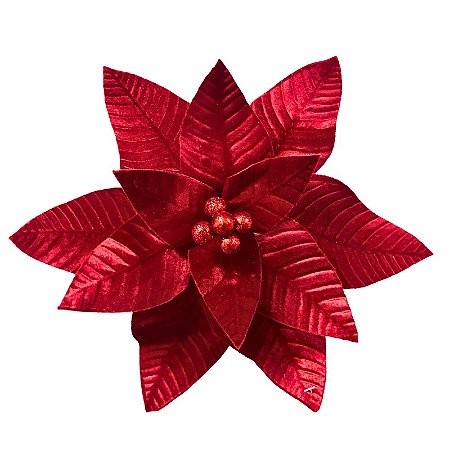 FLOR DE NATAL POINSÉTIA VERMELHA 34CM 11 PÉTALAS 130930