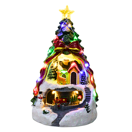 CENA NATALINA ÁRVORE 27CM ILUMINADA ANIMADA E MUSICAL 130602