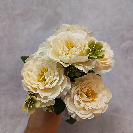 BUQUE PEONIA X6 CREME 34CM