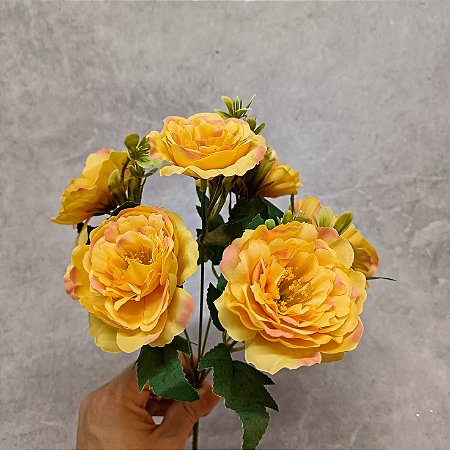 BUQUE PEONIA X6 LARANJA 34CM